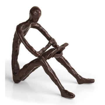 Cayhu Bronze Leisure Reading Sculpture